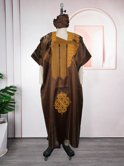 African Dresses for Women Traditional Africa Clothing Dashiki Ankara Embroidery Gown Abayas Robe Muslim Kaftan Maxi Long Dress