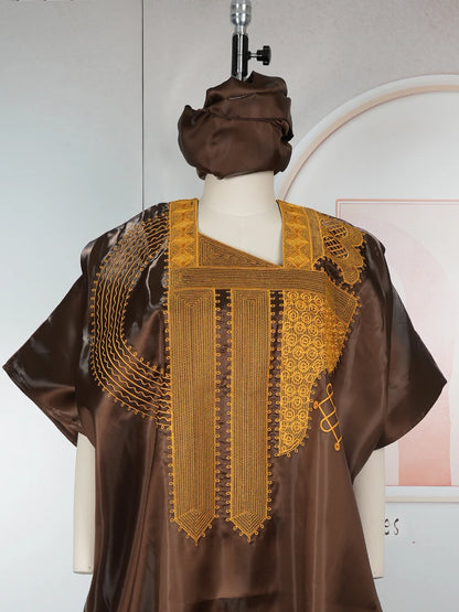 African Dresses for Women Traditional Africa Clothing Dashiki Ankara Embroidery Gown Abayas Robe Muslim Kaftan Maxi Long Dress